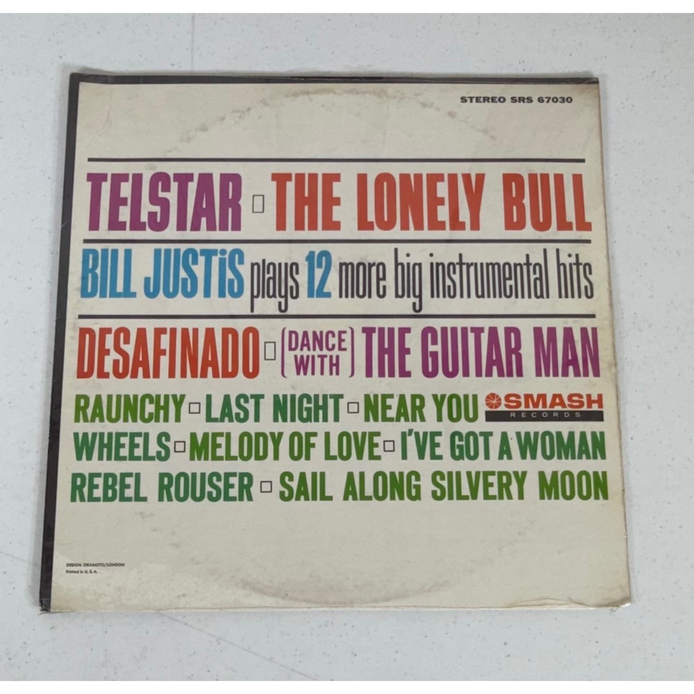 Bill Justis Telstar The Lonely Bull LP 12" Vinyl SRS 67030 Stereo Smash Records